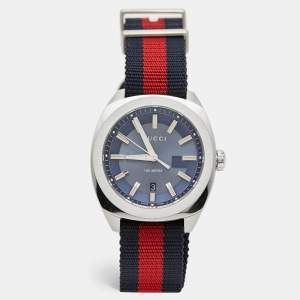 Gucci Blue Stainless Steel Nylon GG2570 Series YA142304 Men's Wristwatch 41 mm