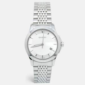 Gucci Silver Stainless Steel G-Timeless YA126401 Men's Wristwatch 38 mm