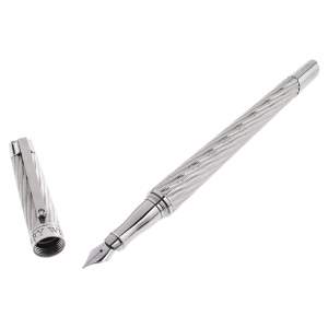 Harry Winston Textured Silver Tone Diamond Fountain Pen