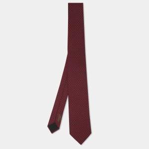 مملوكة مسبقًا Hermès Burgundy Silk Hilario Tie