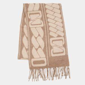 Pre Owned وشاح هيرمس كاشمير كليك سي نويه بني غراسيه/كرايه كاشمير 100%