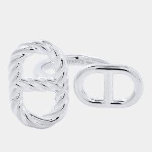 Pre Owned Hermes Chaine d'Ancre Alea II Torsade Silver 925 Ring Size EU 53