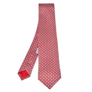 Pre Owned Hermes Red Touline Silk Tie 