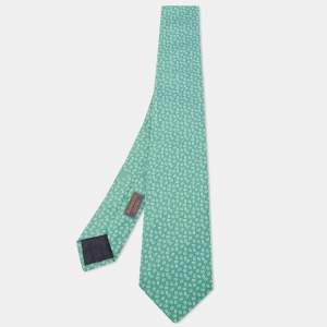 Hermes Green Dreamy Maillons Silk Tie