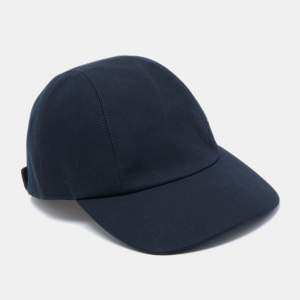 Hermes Navy Blue Cotton Miles H Circle Cap Size 59