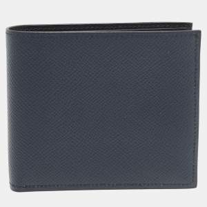 Hermes Bleu Indigo/Vert Cypres/Noir Epsom Leather MC² Copernic Compact Wallet 