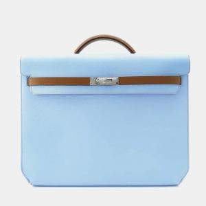 Hermes Kelly Depeche Spo Verso Celeste/Gold Epsom Size 36