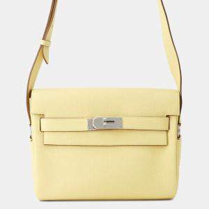 Pre Owned Hermes Kelly Messenger Jaune Poussin Togo Leather Size Pm