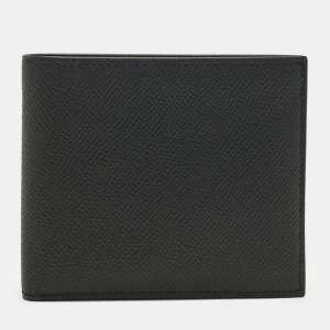 Pre Owned Hermès Black Black Madame Leather Citizen Twill Wallet