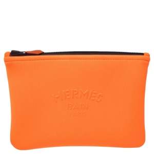 Hermes Neon Orange Neoprene Small Neobain Pouch