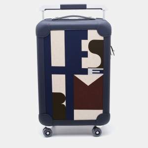 Hermes Indigo Taurillon Regate Leather and Canvas RMS Rolling Mobility Suitcase