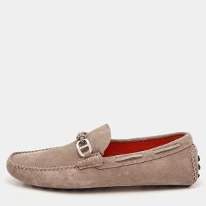 Hermes Brown Suede Alessandro Loafers Size 43.5