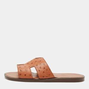 Hermès Ostrich Leather Izmir Sandals Size 42