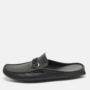 مملوكة مسبقًا Hermes Icaro Size 43 Black Leather Mules