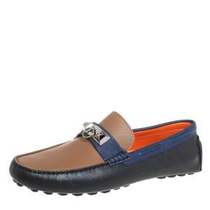 Hermes Tricolor Leather Irving Loafers Size 42