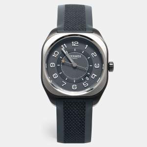 Hermes Grey Titanium Rubber H08 SP1.471 Men's Wristwatch 39 mm