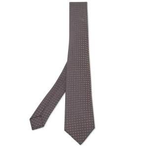 Pre Owned Hermès Black H Pattern Silk Jacquard Tie