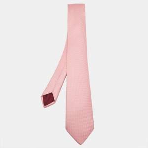 Hermes Pink Jacquard Silk Saint-Honore Tie 