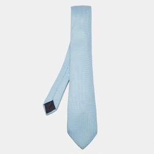 Hermès Light Blue Jacquard Silk Saint-Honore Tie
