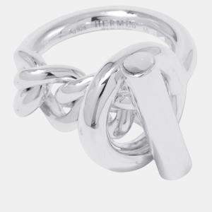 Pre Owned Hermes Croisette Ring Silver 925 MM EU 52