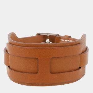 Pre Owned Hermes EtriviRe Babor Bracelet Size T5 Gold Tadelakt Leather