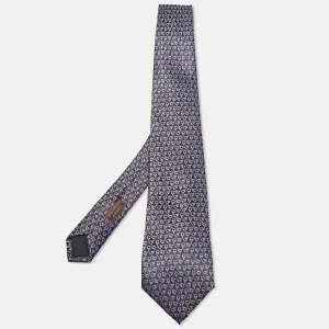 مملوكة مسبقًا Hermès Blue Stirrup Jacquard Silk Tie