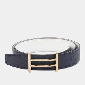 مملوكة مسبقًا Hermes Rider Belt Size 90 Caban/White Epsom