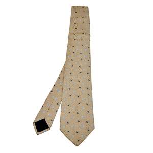 Hermes Beige Dot Patterned Silk Jacquard Tie
