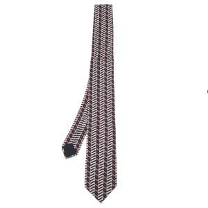 ربطة عنق هيرمس حرير مطبوع متعدد الألوان رفيعة