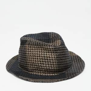 Hermes Blue & Beige Hemp Claudio Hat