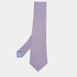 Hermes Lavender Hot Air Balloon Print Silk Tie