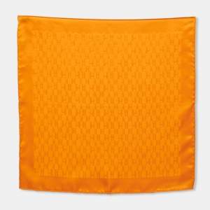 Hermès Orange Silk Pocket Square