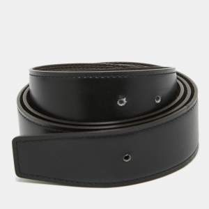 Hermes Noir/Rouge Sellier Chamonix and Togo Leather Belt Strap 