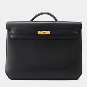 Hermes Black Evercolor Kelly Depeche 36 Briefcase