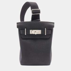 Hermes Kelly Accado PM Waist Bag Black Leather