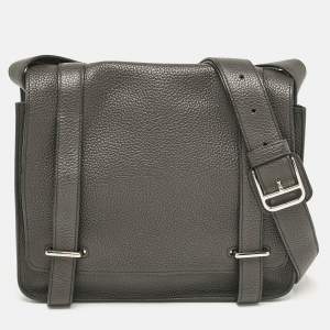 Hermes Noir Taurillon Clemence Leather Steve Caporal 28 Bag