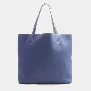 Hermes Blue Leather Doble Sense 45 Leather Tote Bag