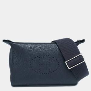 Hermes Bleu Indigo Togo Leather Videpoches Bag