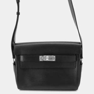 Hermès Black Evercolor Kelly Messenger PM