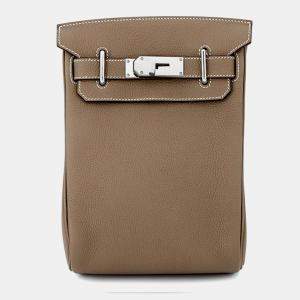 Pre Owned Hermes Akkad Etoupe Togo Leather Size PM