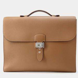 Pre Owned Hermes Sac A Depeches Light Tabac Camel Evercolor Size 37