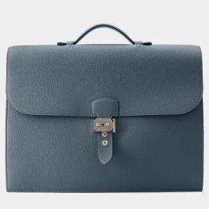 Pre Owned Hermes Sac Depeche Blue Orage Togo Leather Size 38