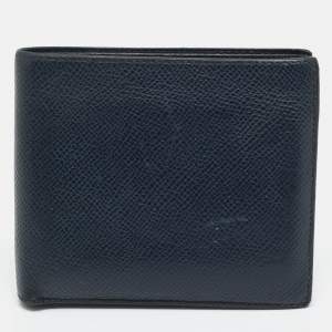 Pre Owned Hermes MC² Copernic Bleu Nuit Epsom Leather Bifold Wallet 