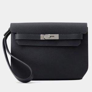Pre Owned Hermes Kelly Depeche Clutch Bag Caban Togo Leather Size 25