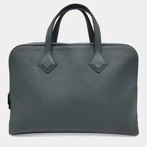 Pre Owned Hermes Grey Leather Victoria Light Briefcase