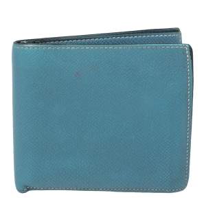 Hermes Light Blue Leather Bifold Compact Wallet
