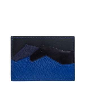 Hermés Blue Leather Les Petits Chevaux Card Holder