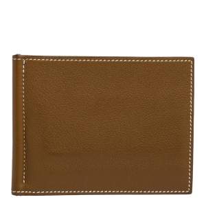 Hermes Kraft Evercolor Leather Poker Compact Wallet