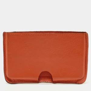 Hermes Orange Chere Mysore Leather Porquerolles Card Case