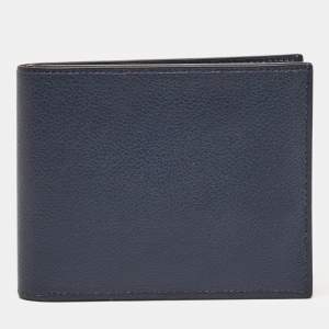 Hermes Blue de Malte Evercolor Leather Citizen Twill Compact Wallet